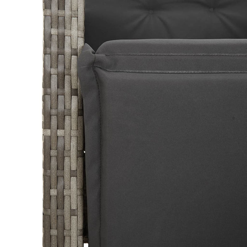 9 Piece Garden Dining Set with Cushions Grey Poly Rattan Payday Deals