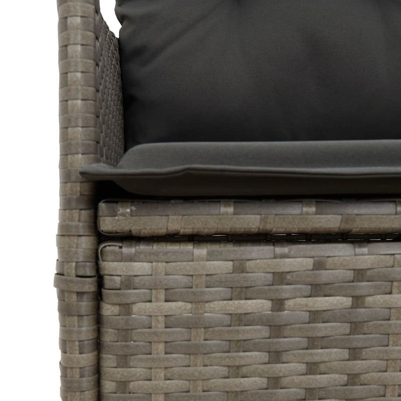 9 Piece Garden Dining Set with Cushions Grey Poly Rattan Payday Deals