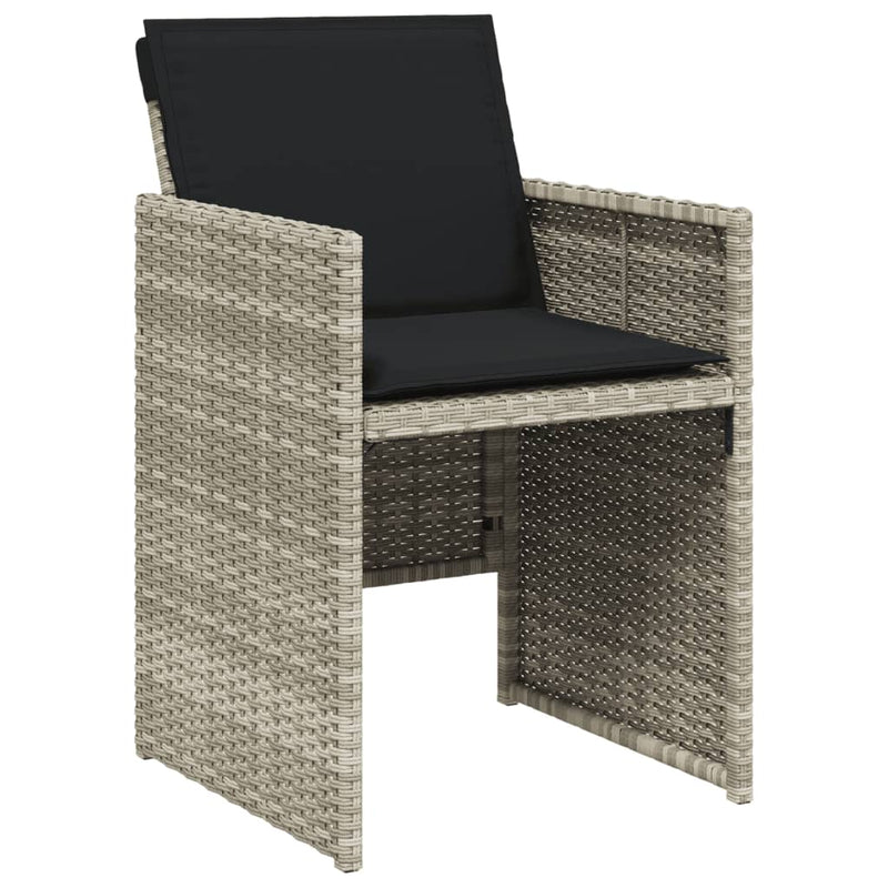 9 Piece Garden Dining Set with Cushions Light Grey Poly Rattan Payday Deals