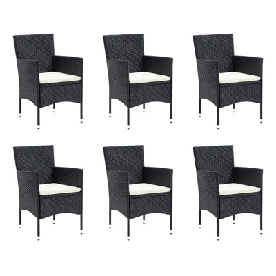 9 Piece Garden Dining Set with Cushions Poly Rattan Black Payday Deals