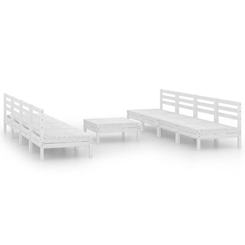 9 Piece Garden Lounge Set White Solid Pinewood Payday Deals