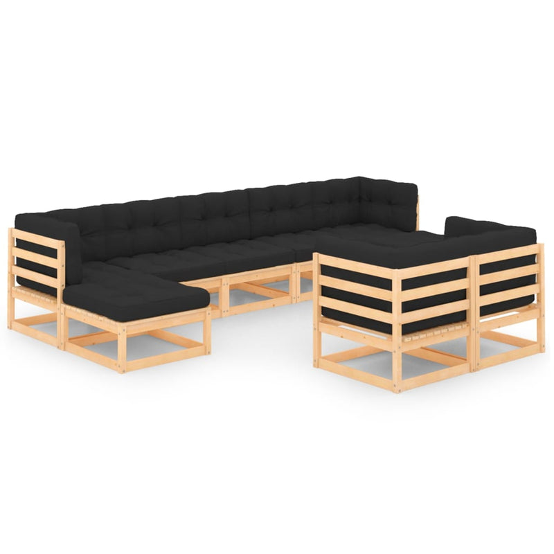 9 Piece Garden Lounge Set with Anthracite Cushions Pinewood Payday Deals