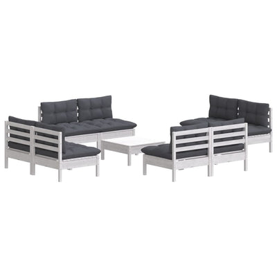 9 Piece Garden Lounge Set with Anthracite Cushions Pinewood Payday Deals