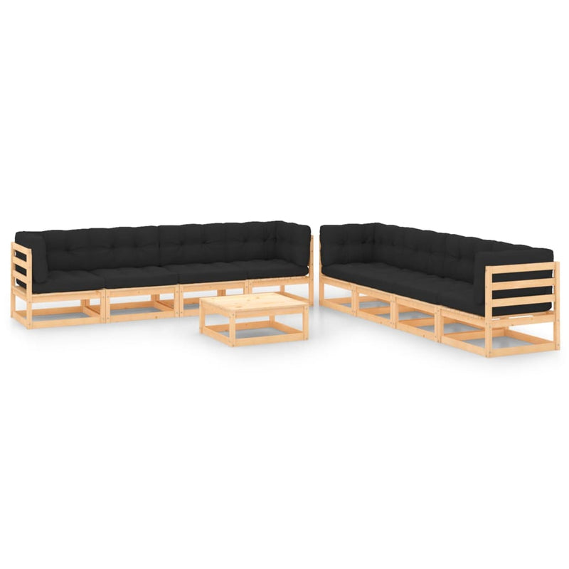 9 Piece Garden Lounge Set with Anthracite Cushions Pinewood Payday Deals