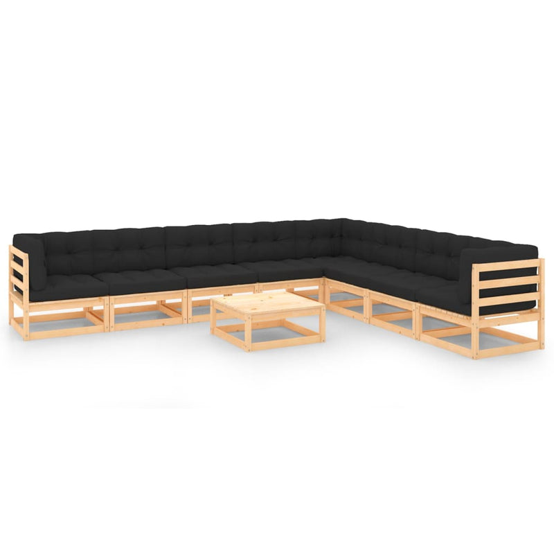 9 Piece Garden Lounge Set with Anthracite Cushions Pinewood Payday Deals