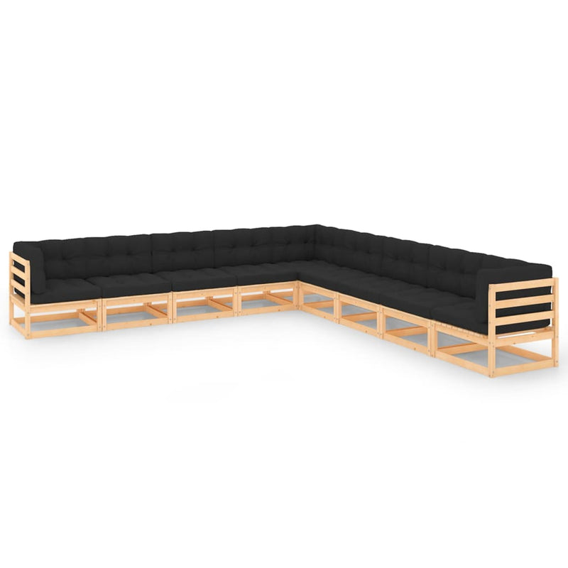 9 Piece Garden Lounge Set with Anthracite Cushions Pinewood Payday Deals
