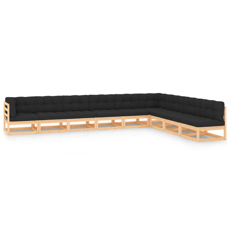 9 Piece Garden Lounge Set with Anthracite Cushions Pinewood Payday Deals