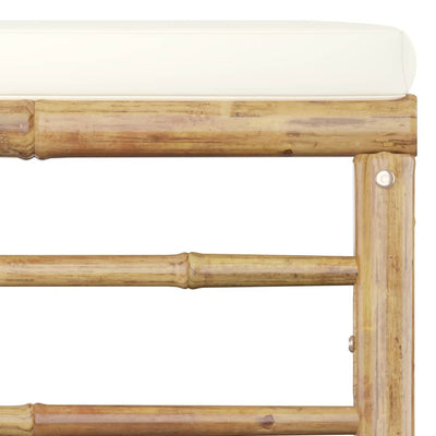 9 Piece Garden Lounge Set with Cream White Cushions Bamboo Payday Deals