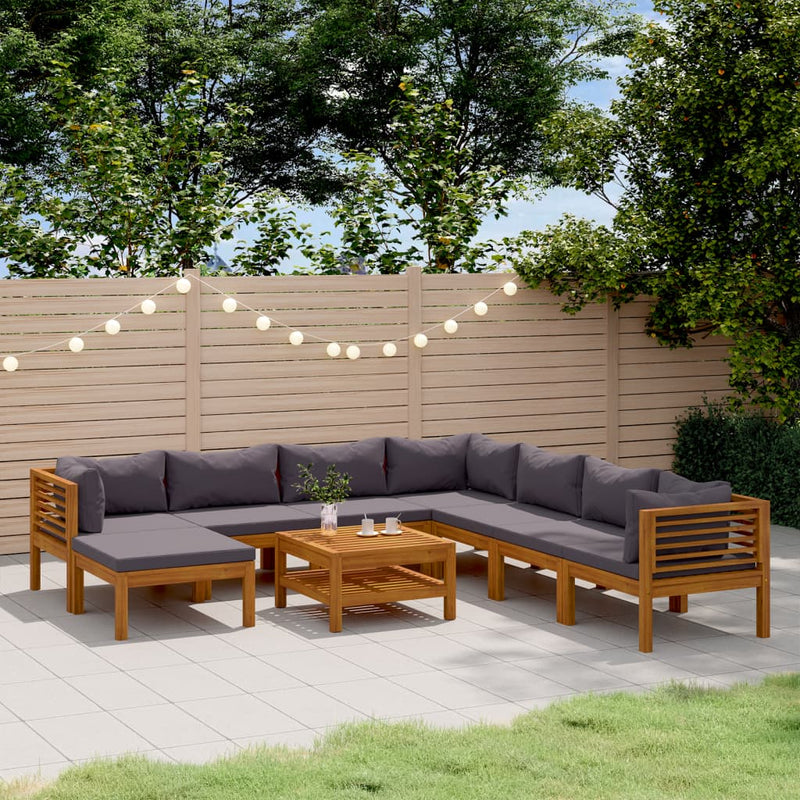 9 Piece Garden Lounge Set with Cushion Solid Acacia Wood Payday Deals