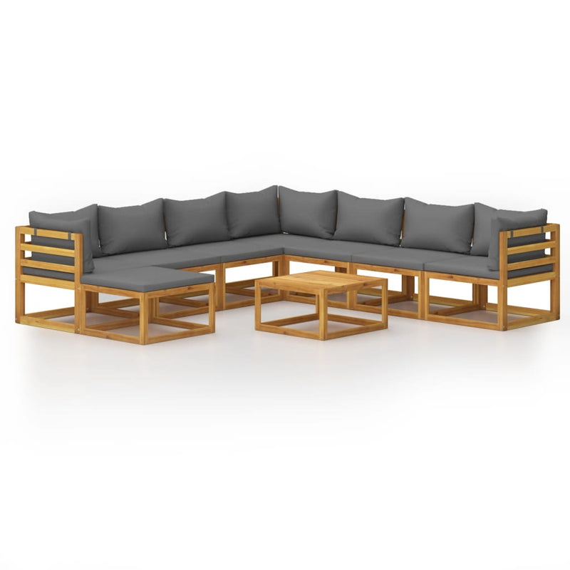 9 Piece Garden Lounge Set with Cushion Solid Acacia Wood Payday Deals