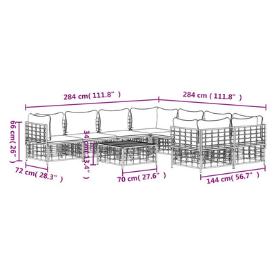 9 Piece Garden Lounge Set with Cushions Anthracite Poly Rattan Payday Deals
