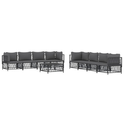 9 Piece Garden Lounge Set with Cushions Anthracite Steel Payday Deals