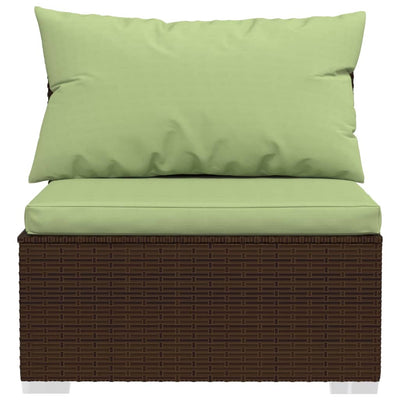 9 Piece Garden Lounge Set with Cushions Brown Poly Rattan Payday Deals