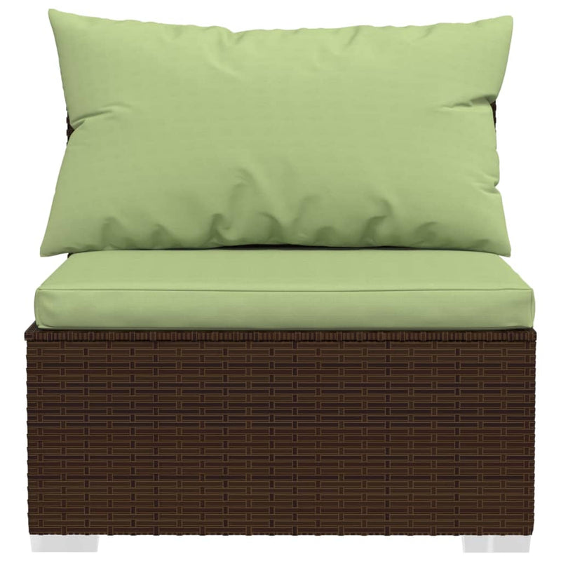 9 Piece Garden Lounge Set with Cushions Brown Poly Rattan Payday Deals