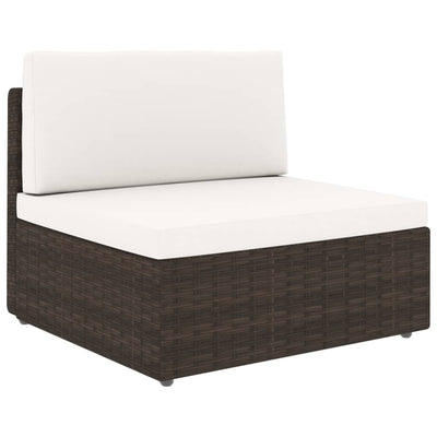 9 Piece Garden Lounge Set with Cushions Brown Poly Rattan Payday Deals