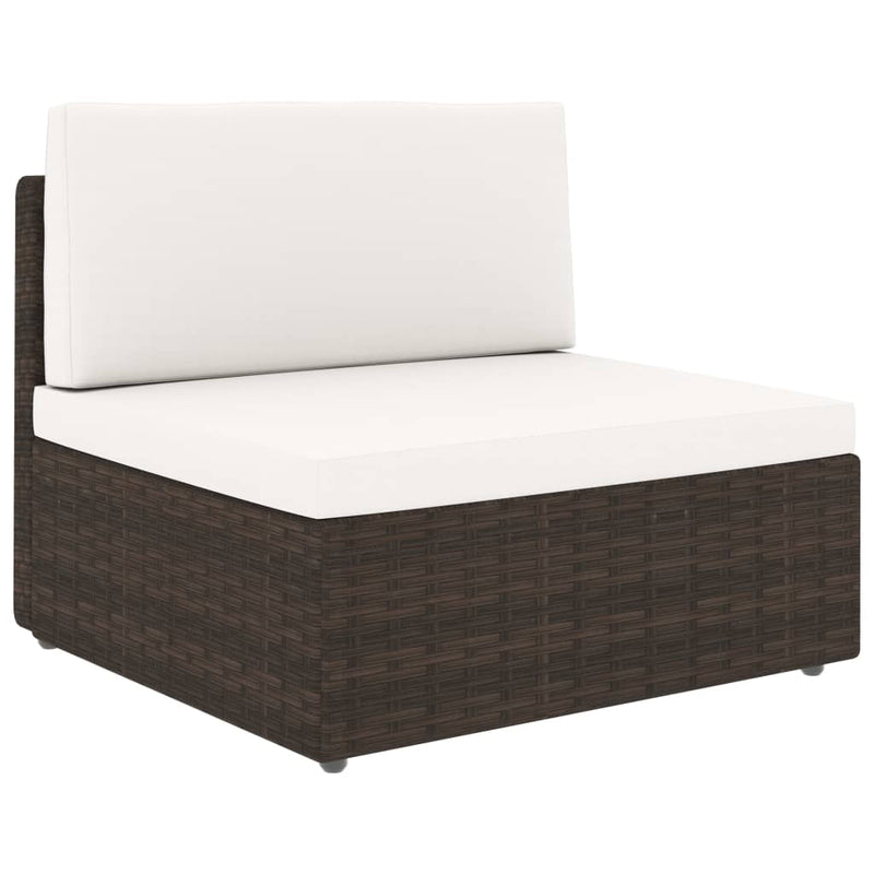 9 Piece Garden Lounge Set with Cushions Brown Poly Rattan Payday Deals