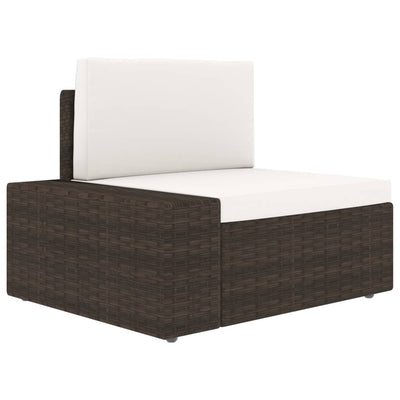 9 Piece Garden Lounge Set with Cushions Brown Poly Rattan Payday Deals