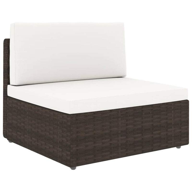 9 Piece Garden Lounge Set with Cushions Brown Poly Rattan Payday Deals
