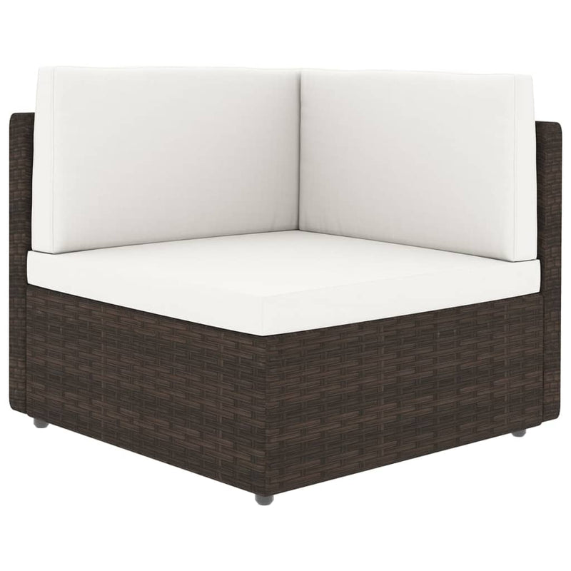 9 Piece Garden Lounge Set with Cushions Brown Poly Rattan Payday Deals
