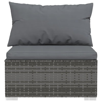 9 Piece Garden Lounge Set with Cushions Grey Poly Rattan Payday Deals