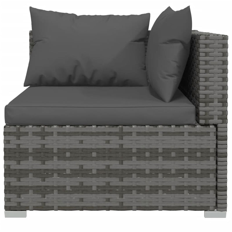 9 Piece Garden Lounge Set with Cushions Grey Poly Rattan Payday Deals