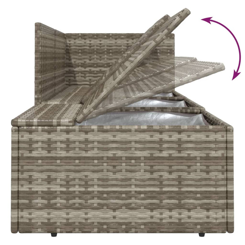 9 Piece Garden Lounge Set with Cushions Grey Poly Rattan Payday Deals