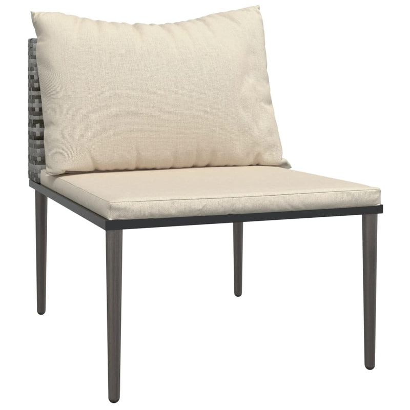 9 Piece Garden Lounge Set with Cushions Grey Poly Rattan Payday Deals