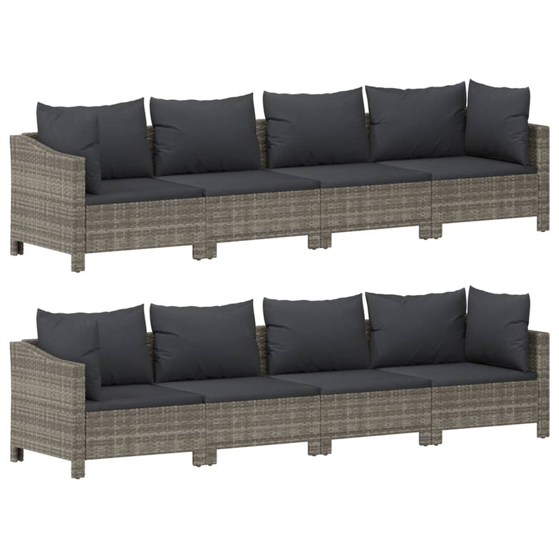 9 Piece Garden Lounge Set with Cushions Grey Poly Rattan Payday Deals
