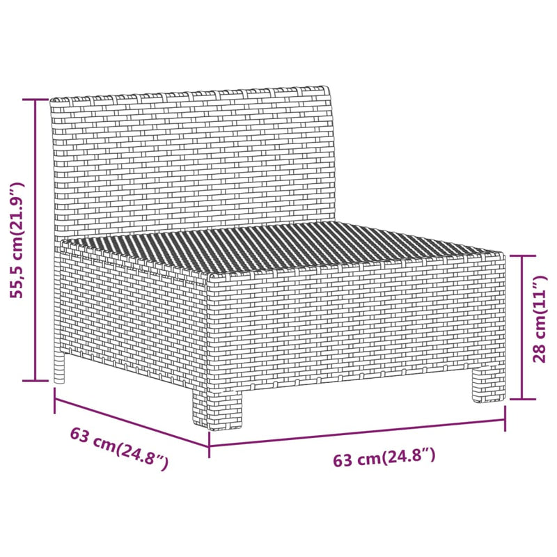 9 Piece Garden Lounge Set with Cushions Grey Poly Rattan Payday Deals