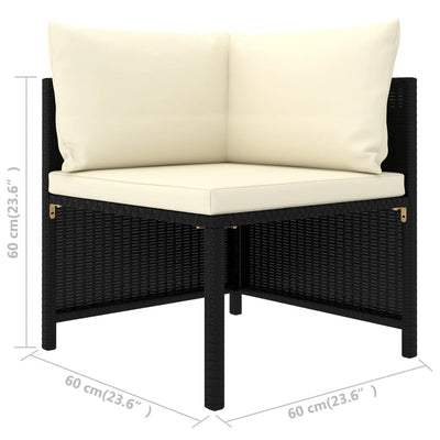 9 Piece Garden Lounge Set with Cushions Poly Rattan Black Payday Deals