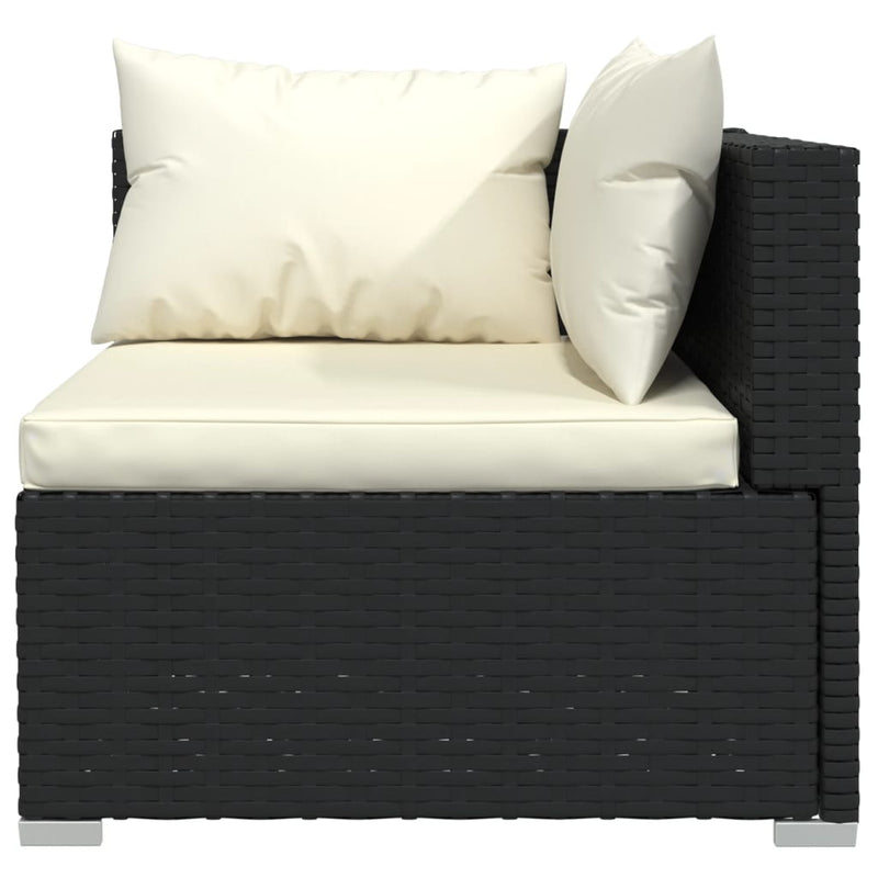 9 Piece Garden Lounge Set with Cushions Poly Rattan Black Payday Deals