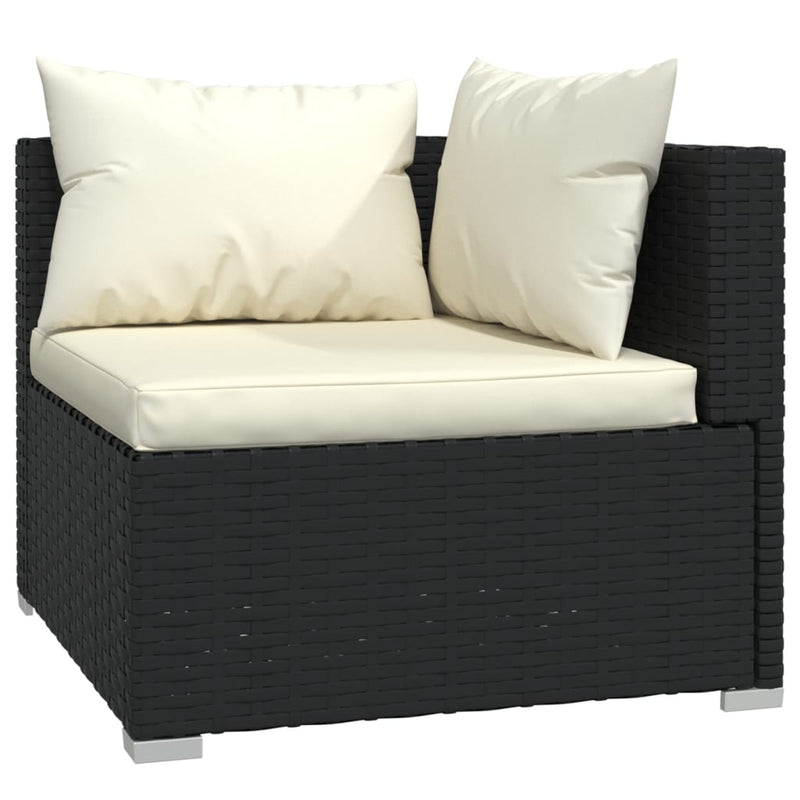 9 Piece Garden Lounge Set with Cushions Poly Rattan Black Payday Deals