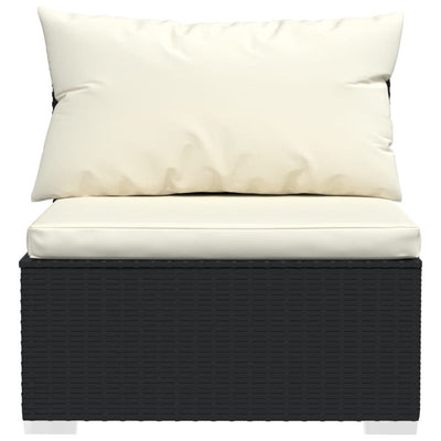 9 Piece Garden Lounge Set with Cushions Poly Rattan Black Payday Deals