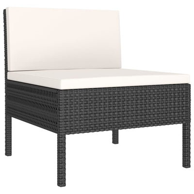 9 Piece Garden Lounge Set with Cushions Poly Rattan Black Payday Deals