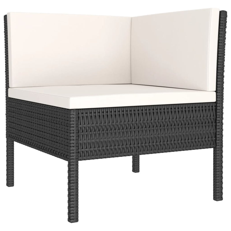 9 Piece Garden Lounge Set with Cushions Poly Rattan Black Payday Deals