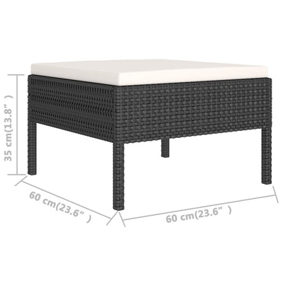 9 Piece Garden Lounge Set with Cushions Poly Rattan Black Payday Deals