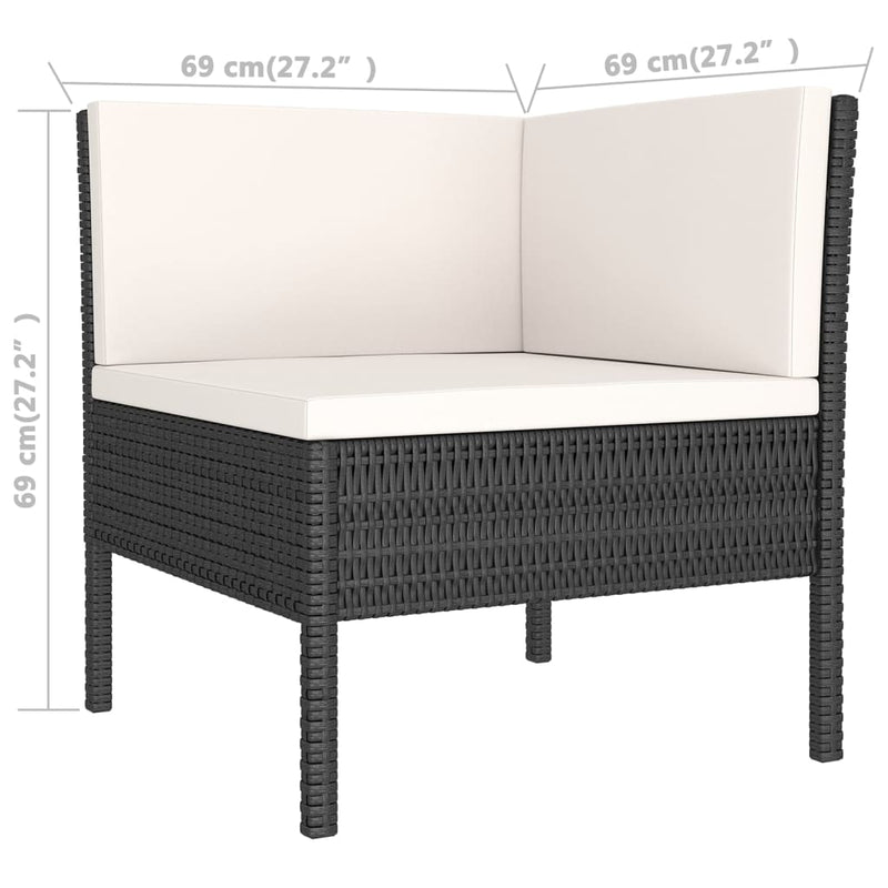 9 Piece Garden Lounge Set with Cushions Poly Rattan Black Payday Deals