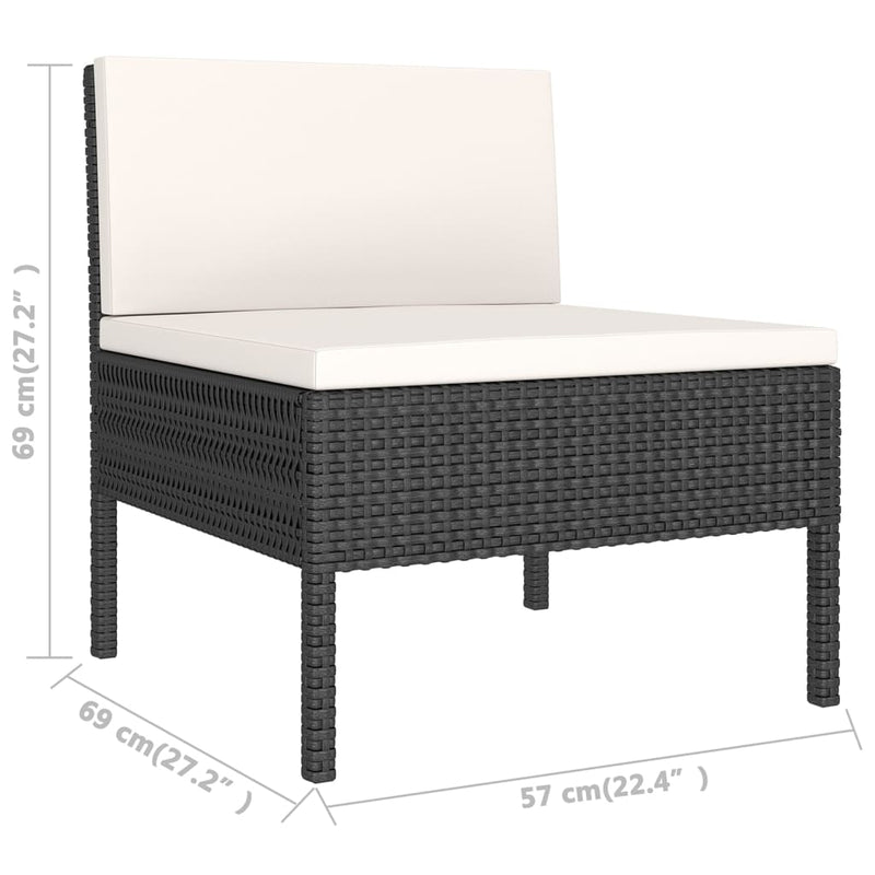 9 Piece Garden Lounge Set with Cushions Poly Rattan Black Payday Deals
