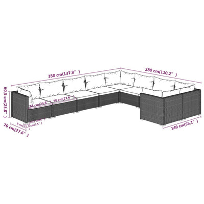 9 Piece Garden Lounge Set with Cushions Poly Rattan Black Payday Deals