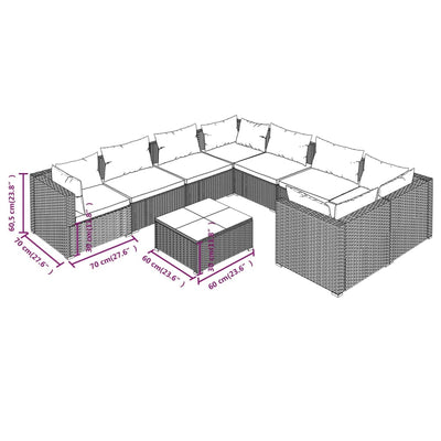 9 Piece Garden Lounge Set with Cushions Poly Rattan Black Payday Deals