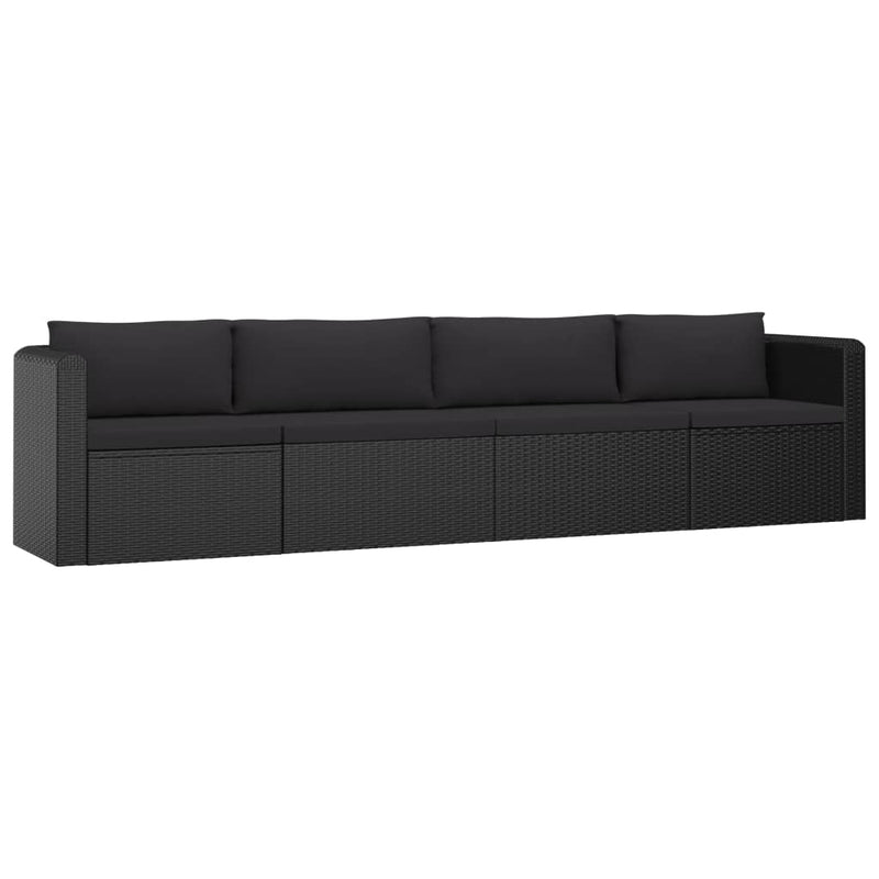 9 Piece Garden Lounge Set with Cushions Poly Rattan Black Payday Deals