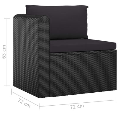 9 Piece Garden Lounge Set with Cushions Poly Rattan Black Payday Deals