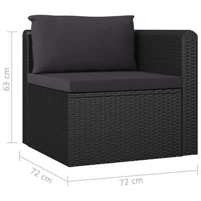 9 Piece Garden Lounge Set with Cushions Poly Rattan Black Payday Deals