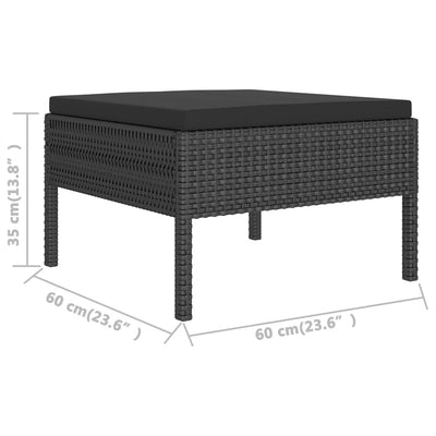 9 Piece Garden Lounge Set with Cushions Poly Rattan Black Payday Deals