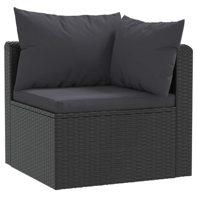 9 Piece Garden Lounge Set with Cushions Poly Rattan Black Payday Deals
