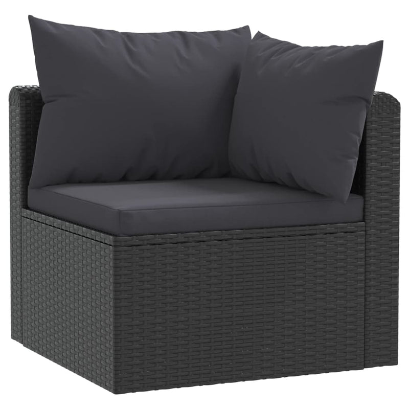 9 Piece Garden Lounge Set with Cushions Poly Rattan Black Payday Deals