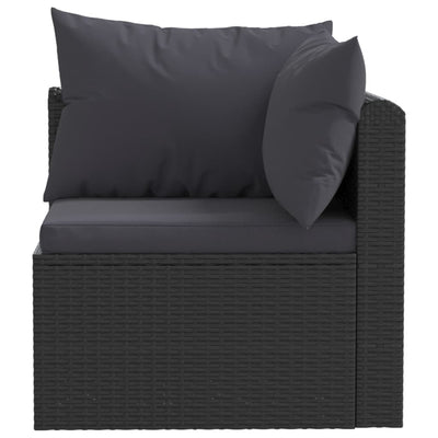 9 Piece Garden Lounge Set with Cushions Poly Rattan Black Payday Deals
