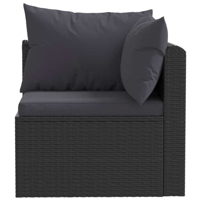 9 Piece Garden Lounge Set with Cushions Poly Rattan Black Payday Deals