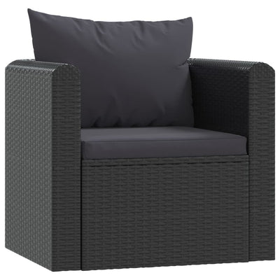 9 Piece Garden Lounge Set with Cushions Poly Rattan Black Payday Deals