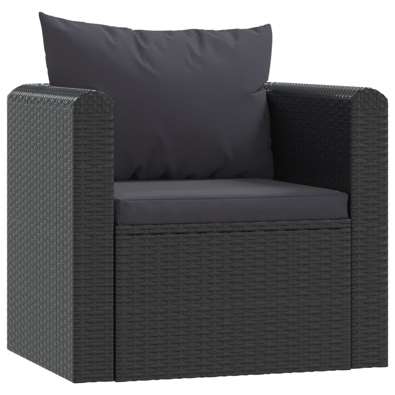 9 Piece Garden Lounge Set with Cushions Poly Rattan Black Payday Deals